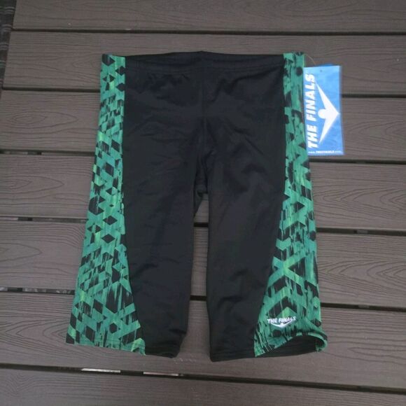 The Finals Mens Black Green Drawstring Omega Reactor Swim Jammer Size 38 New - Picture 1 of 2